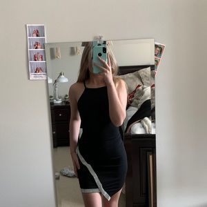 Macys size xs short black bedazzled dress